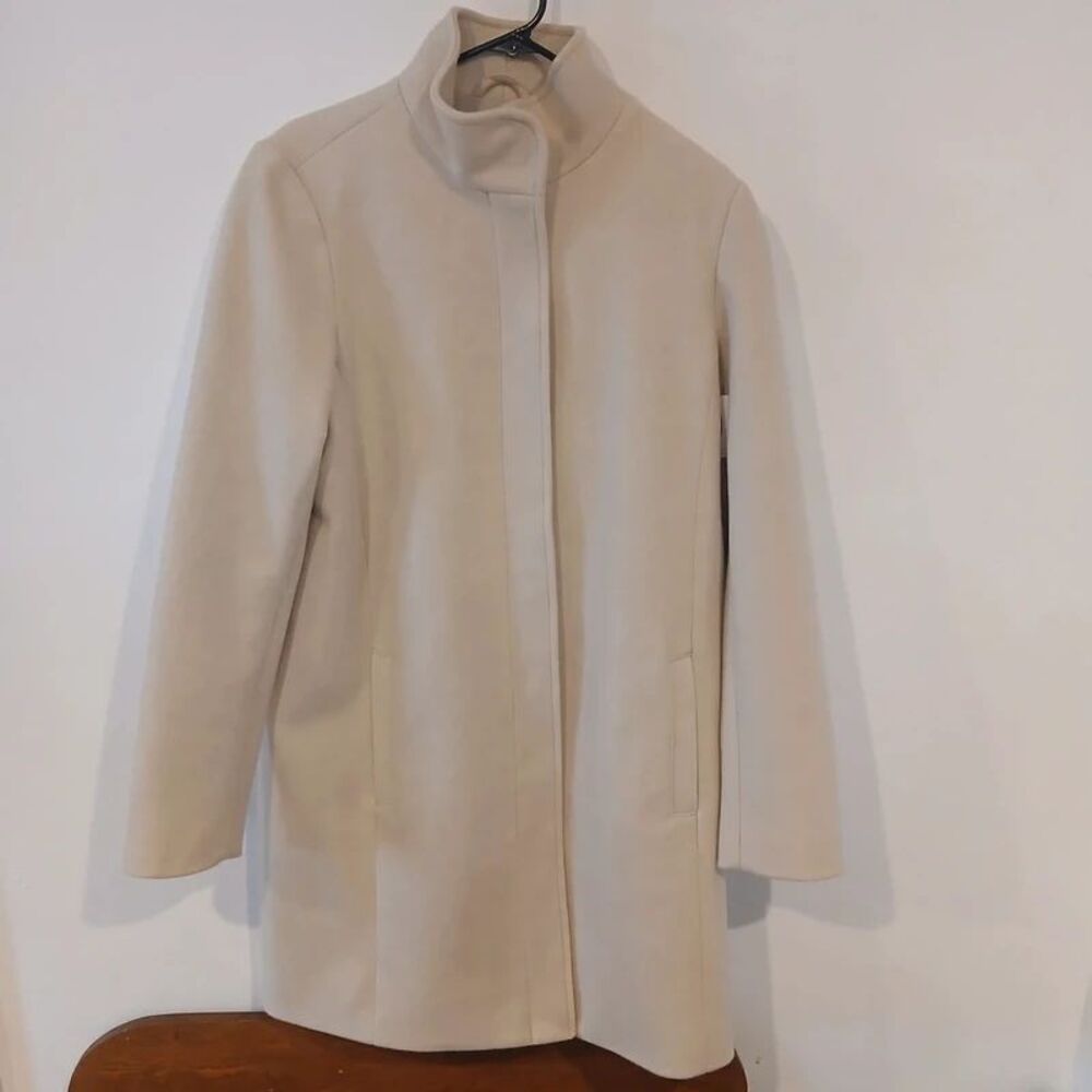 Old Navy Women's Cream Color Long Peacoat Large Tall